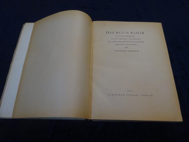 Das Buch Bahir. Ein Schriftdenkmal aus der Frühzeit der Kabbala auf Grund der kritischen Neuausgabe übersetzt und erklärt.